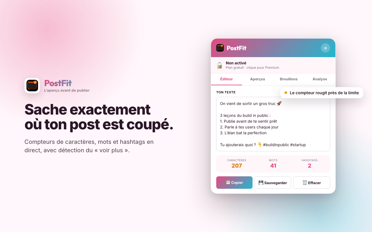 Aperçu d'un post sur plusieurs réseaux sociaux avec Nexily PostFit